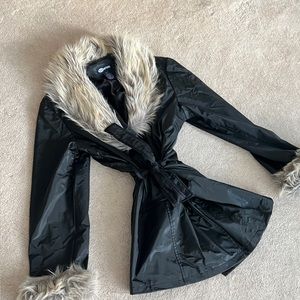 SOLD Fur collared coat